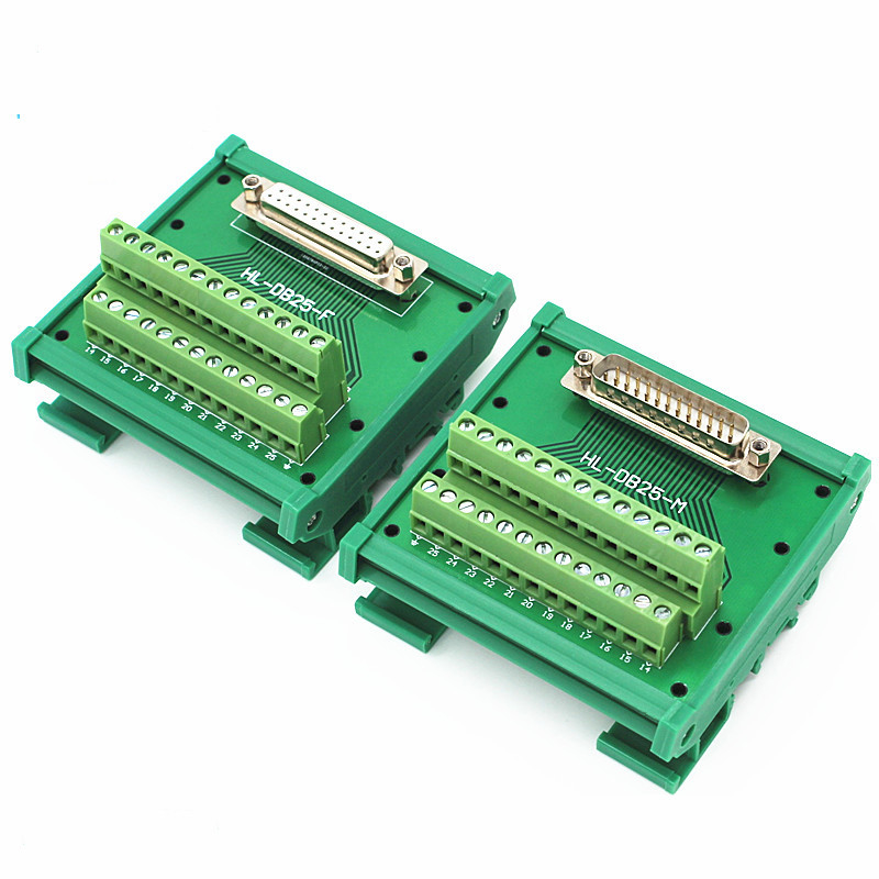DB25 connecteurs à extrémité unique D Sub 25 Pin Terminal Block Breakout Board DIN Rail Montage
