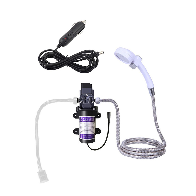 Douches campantes tenues dans la main de douche de voiture extérieure du kit 12V avec le kit tenu dans la main de robinet de joint de pompe à eau