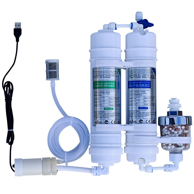 Purificateur d'eau à pompe électrique 5V, système de filtre à eau potable directe, survie en plein air, Camping