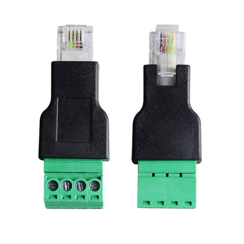 Prises modulaires de connecteur masculin de RJ11 6P4C à 4 Pin Screw Terminal Blocks Adapter