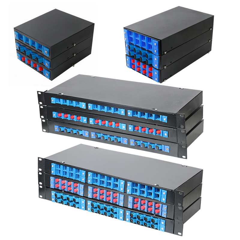 4 8 12 24 ports 19" mur de boîte de jonction de connecteur de St de Sc LC de la fibre FC ou bâti de support optique