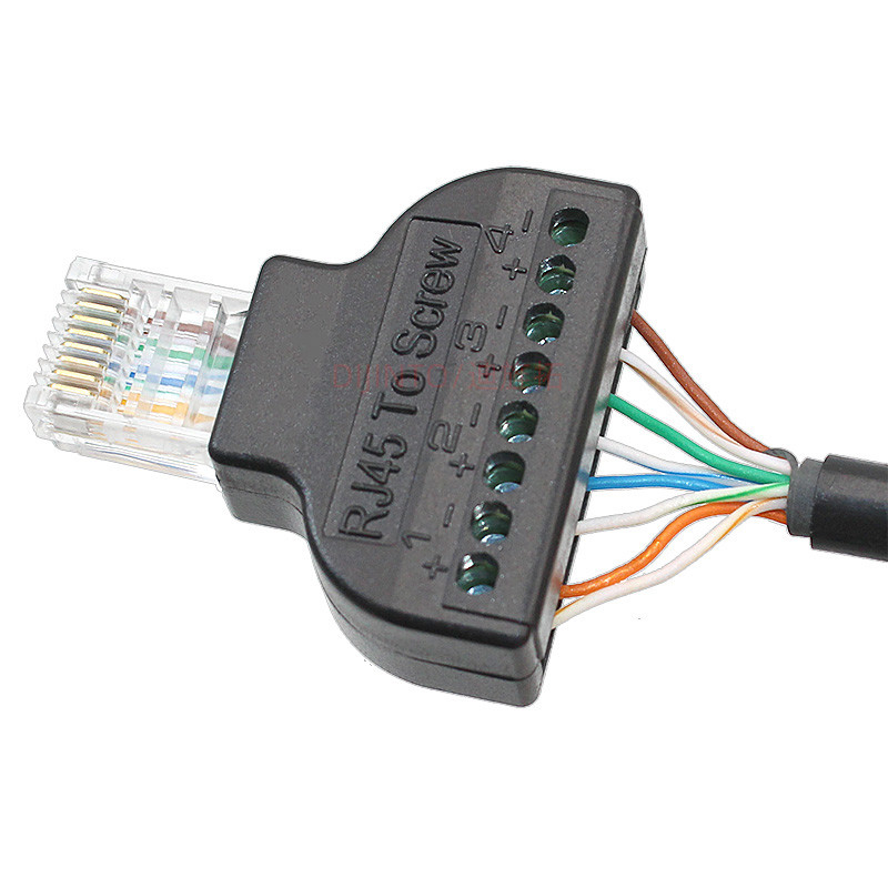 RJ45 mâle 8P8C à 8 Pin Screw Terminal Block Adapter pour la solution visuelle de télévision en circuit fermé