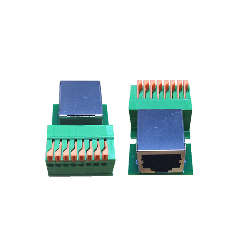 Le connecteur femelle 8P8C de l'Ethernet RJ45 à jaillir carte PCB de rabattement d'adaptateur de TB a monté